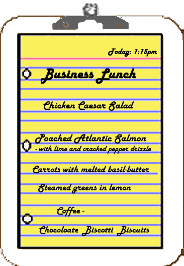 Formal Business Lunch Theme Menu